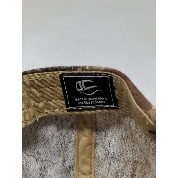 Aspen Dental Distressed Brown/Camo Hat Ripped Hidden Camo OSFM Strapback - Picture 9 of 9